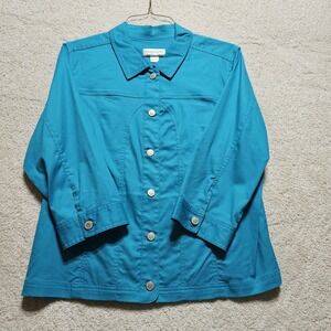 Christopher  & Banks Womens‎ Teal Jacket. Size XL Vintage Jean Jacket Cut